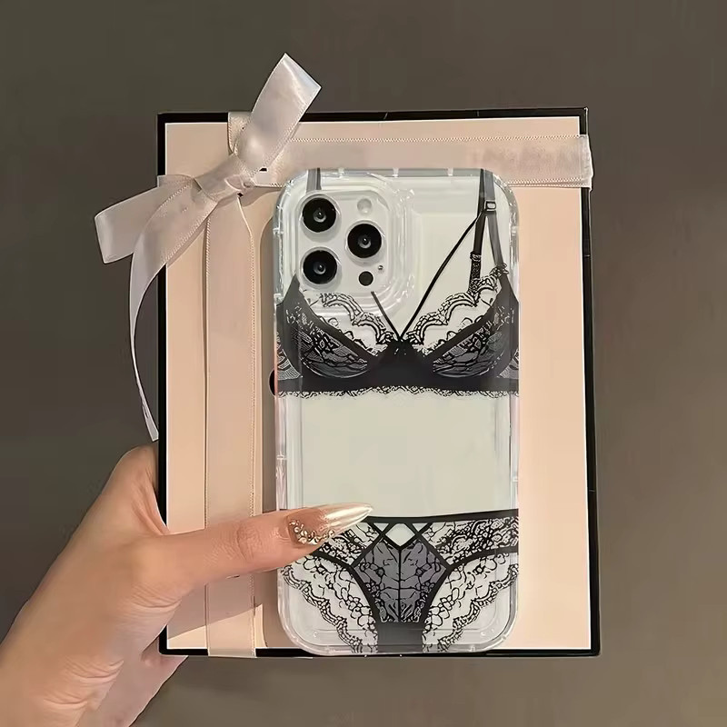 Transparente Handyhülle mit Spitzen-Design für Apple iPhone Modelle, Soft Clear Cover - Bild 2