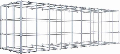 Gabiona Drahtkorb mit C-Ring in Silbergrau, B/T/H: 100 x 30 x 30 cm - Bild 1