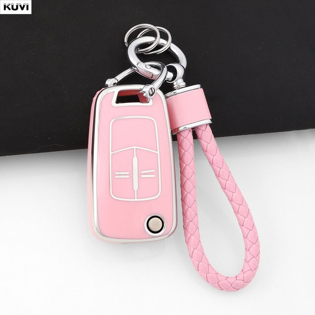 Kuvi TPU Autoschlüssel-Hülle in Pink für Opel Astra J, Corsa D, Vectra C, Zafira und Insignia mit 2-Tasten-Schutzhülle - Bild 1
