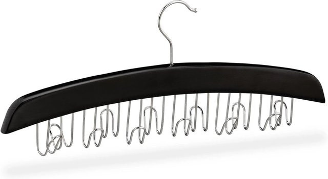 Relaxdays Gürtelhalter aus Holz in Schwarz, drehbar, B/T/H: 43 x 17,5 x 5,5 cm - Bild 1