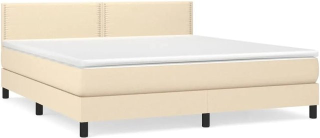 vidaXL Boxspringbett Hybrid mit Matratze Beige B/T/H: 180 x 200 x 203 cm - Bild 1