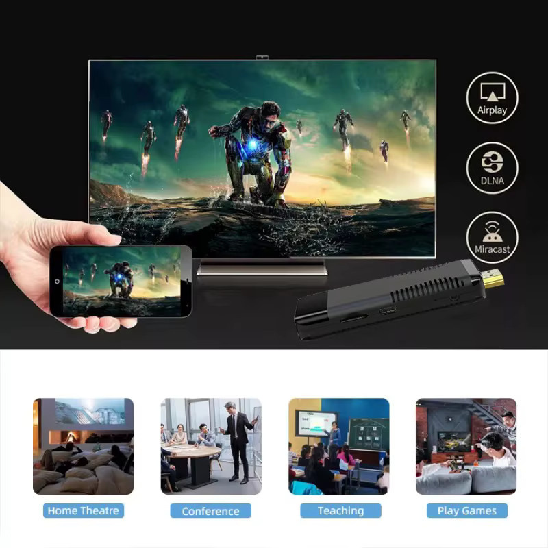 CLIBABIQBOX S96 4K ATV Android 13 TV-Stick mit Allwinner H313 Quad-Core, 8GB RAM, 128GB Speicher, 4K UHD, Dual-WLAN 4G/5G, Bluetooth 5.0 und Sprachfernbedienung in Schwarz - Bild 5