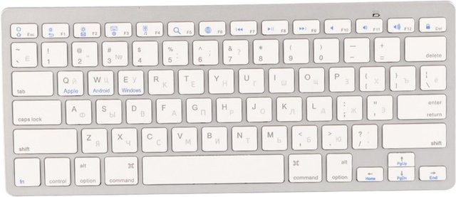 Ultradünne kabellose Bluetooth-Tastatur mit Scissor-Mechanik für Apple, Mac, Windows und Android in Grau - Bild 1