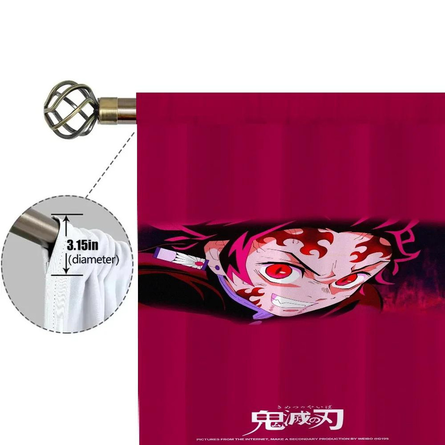 2er-Set Verdunkelungsvorhänge mit D-Dämon S-Töter Motiv für Wohnzimmer, Schlafzimmer und als Raumteiler, B: 50 cm, H: 70 cm - Bild 3