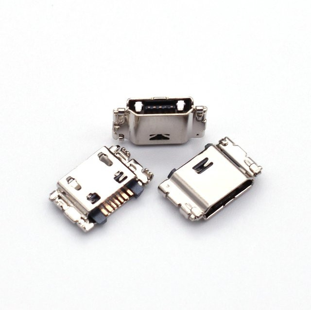 100 Stück Micro-USB Ladeanschluss Buchse in Silber für Samsung J1 J100 J100F J100H J5 J500G J5008 J3 J300 J300F - Bild 1