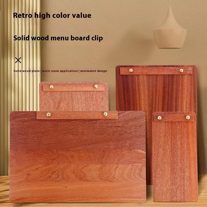 Yiran Furniture Menütafel aus Massivholz in Braun für Restaurant und Bar mit Einzelclip - Bild 2