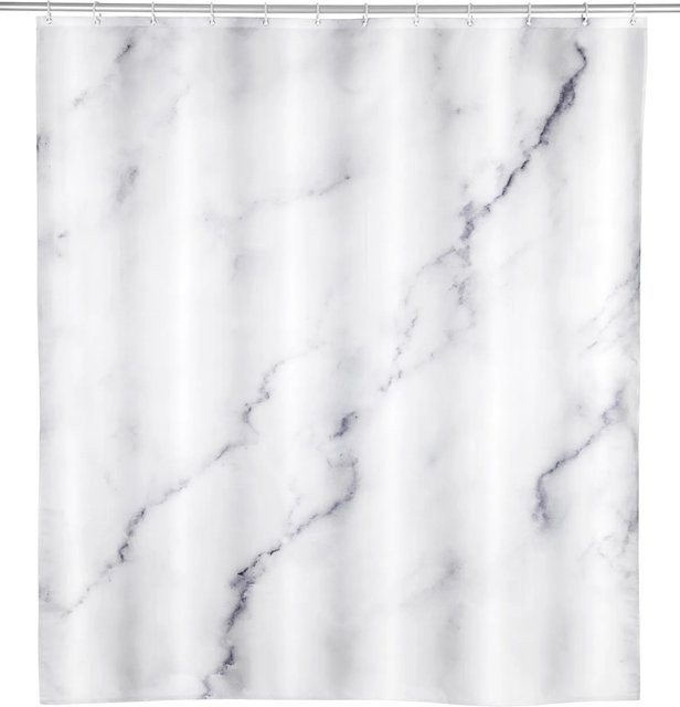 Schöner Wohnen Duschvorhang Balatro in Marmor-Optik, wasserdicht mit beschwertem Saum, Farbe: Weiß/Mehrfarbig, B: 180 cm, H: 200 cm - Bild 1