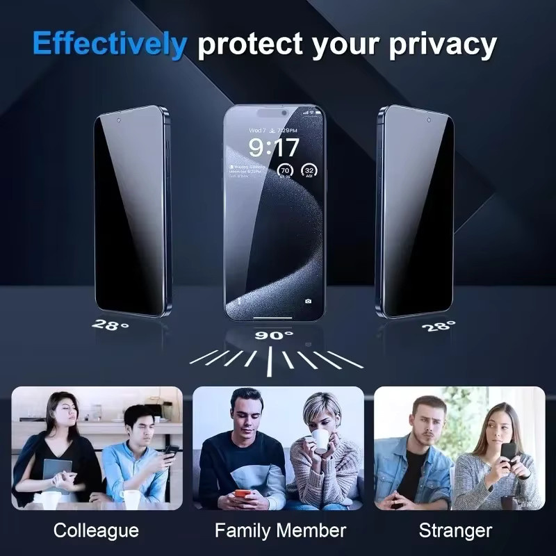 5 Stück MXZTSA Sichtschutz-Displayschutzfolien aus gehärtetem Glas für iPhone 16 15 14 13 12 11 Pro Max Plus Mini Anti-Spy - Bild 2