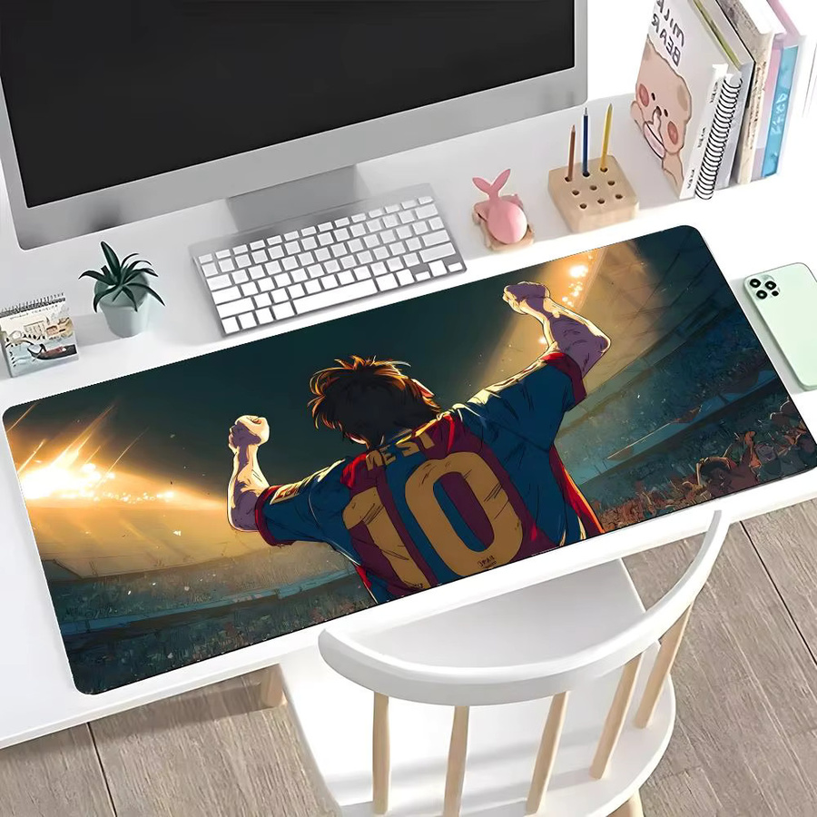 M-mESSI Hot Star Gaming-Mauspad mit LockEdge, große und verdickte Tischunterlage für Computer und Tastatur, Schwarz/Mehrfarbig - Bild 2