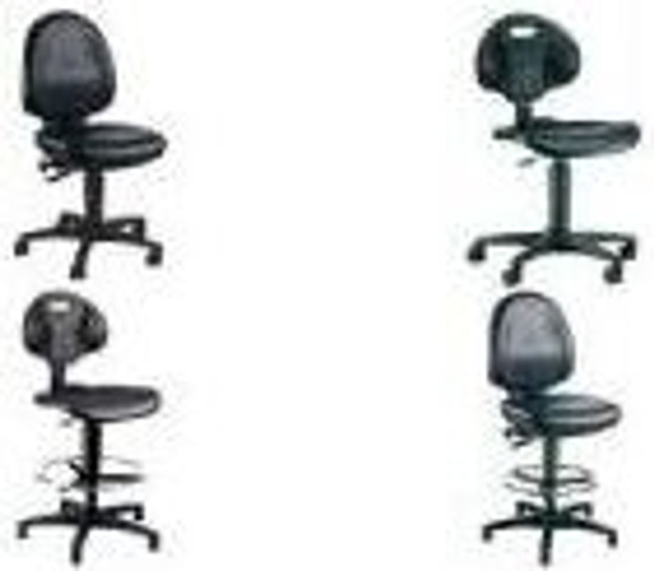 Arbeitsstuhl Topstar TEC 20 in Schwarz mit PU-Schaum und Rollen, Sitzhöhe: 42,0 - 55,0 cm - Bild 2