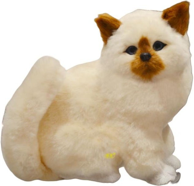 Yiran toy Sitzkatze Plüschtier, Kätzchenmodell, Weiß, 16cm - Bild 1