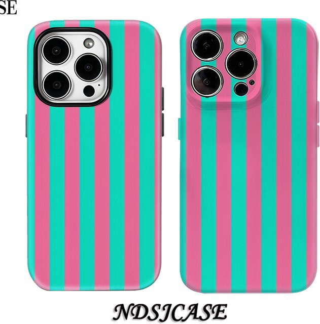 Luxuriöse Apple iPhone Handyhülle mit doppellagiger Rückseite und Korallenstreifen in Multicolour - Bild 1