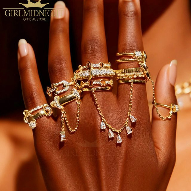 GIRLMIDNIGHT Ringe, Zirkonia, Gold, Damen - Bild 1