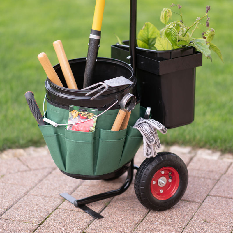 Westmann Universal Gartentrolley und Werkzeughalter, schwarz/grün, B: 40 cm, T: 56 cm, H: 104 cm - Bild 3