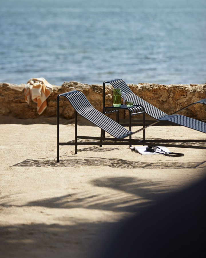 HAY Palissade Chaise Longue aus Stahl in Schwarz mit mattem Finish für Garten, Balkon und Terrasse - Bild 2