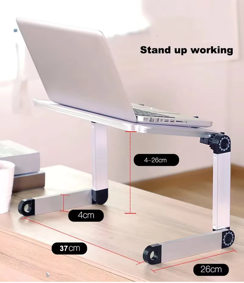 YASOKO Tragbarer Klapphalter aus Aluminiumlegierung als Laptop-Ständer für 11–17 Zoll in Schwarz und Silber - Bild 3