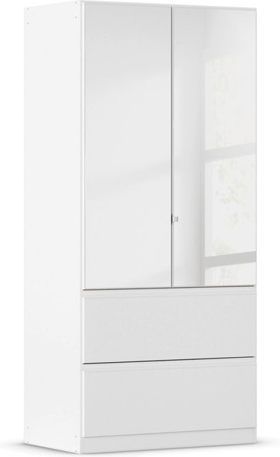 RAUCH BLUE Costa Drehtürenschrank mit Spiegel in Weiß, B/T/H: 91 x 54 x 197 cm - Bild 1