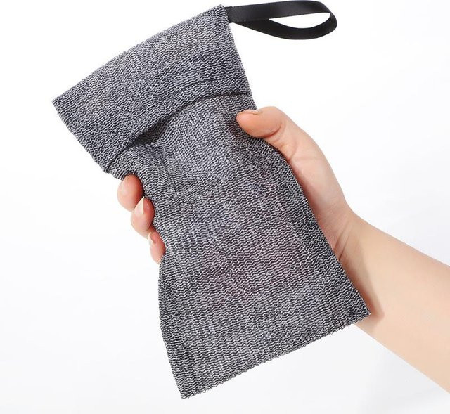 NATAWA Seifenpeelingbeutel Mesh, Grau, Unisex - Bild 1