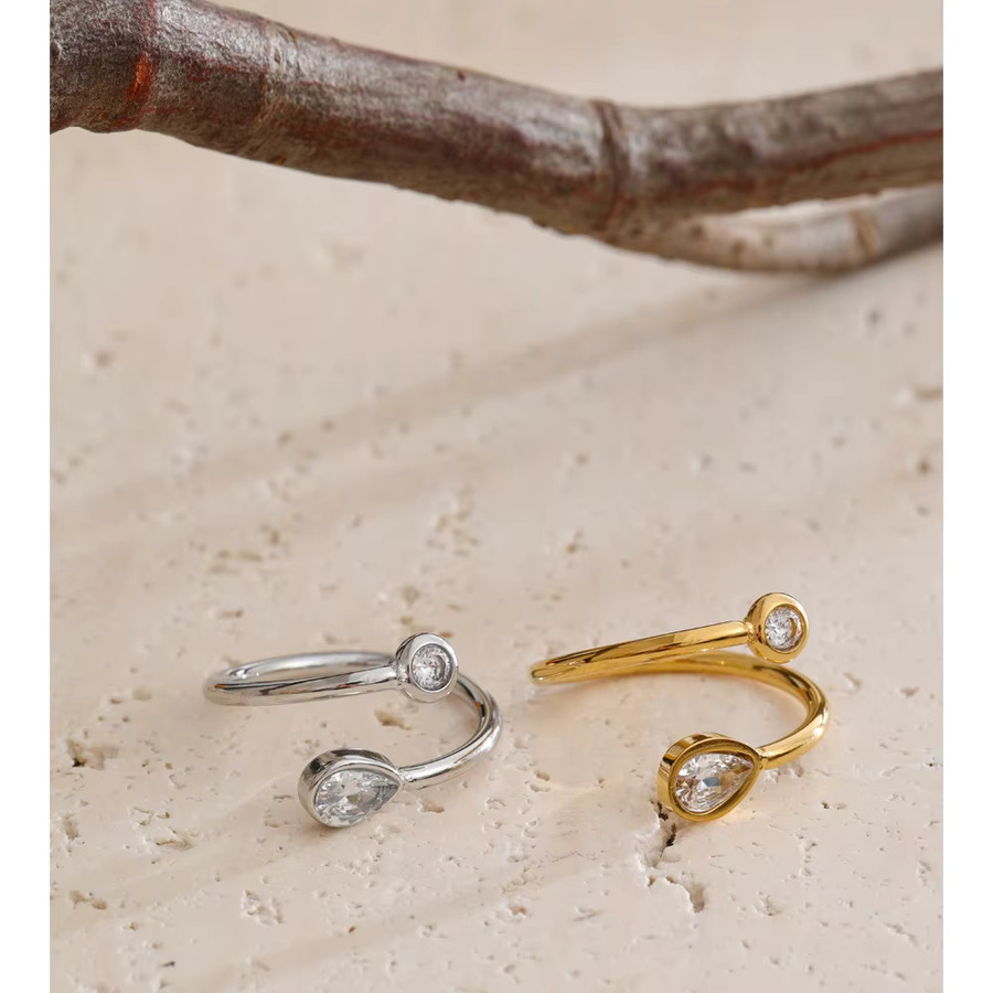 Yhpup Ring Edelstahl, Zirkonia, Damen - Bild 1