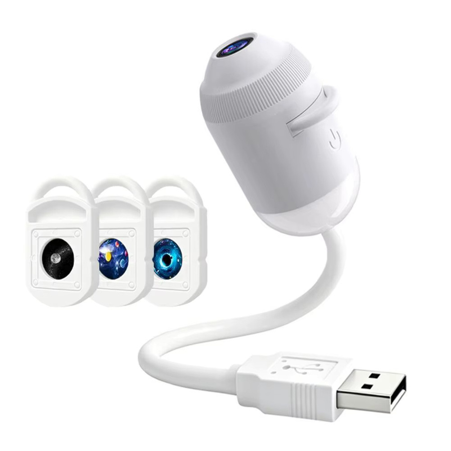 XMSJ 3-in-1 USB-Sternenhimmel-Projektorlampe mit Touch-Steuerung und einstellbarer Helligkeit in Weiß - Bild 7