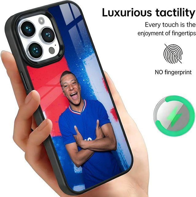Kylian Mbappé Fußballstar Handyhülle für iPhone 11 bis iPhone 17 Modelle mit magnetischem kabellosem Laden, Multicolor - Bild 1