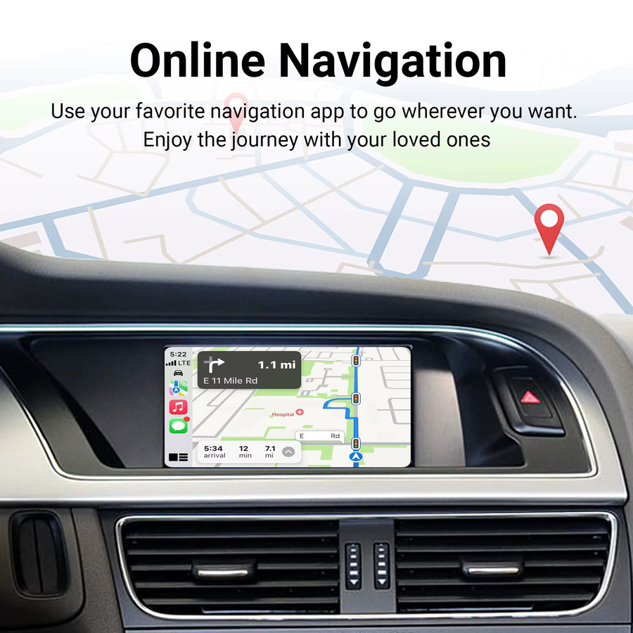 LEXXSON Drahtloses CarPlay und Android Auto Retrofit Kit für Audi A4, A5 und Q5 (2009–2016) mit 6,5 Zoll MMI 2G Bildschirm-Upgrade und Wi-Fi - Bild 5