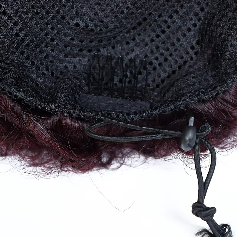 htonicca Afro Puff Kordelzug Pferdeschwanz, Brasilianisches Echthaar, Unisex - Bild 5