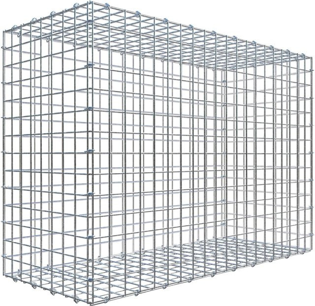 Gabiona C-Ring Gabion aus Stahl in Silbergrau, Maschenweite 5 x 5 cm, B/T/H: 70 x 100 x 40 cm - Bild 1