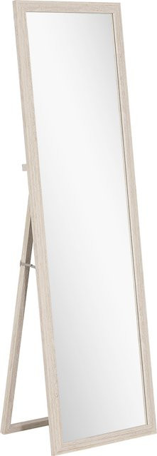 HOMCOM Ganzkörperspiegel in Steinoptik, rechteckiger Standspiegel zum Anlehnen oder Aufhängen, Weiß/Beige, H x B: 160 x 50 cm - Bild 1