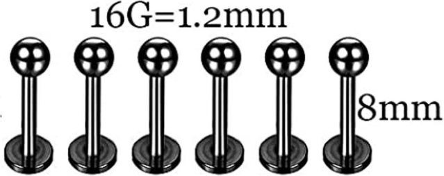 Piercing-Kit Edelstahl, Schwarz, Unisex - Bild 1