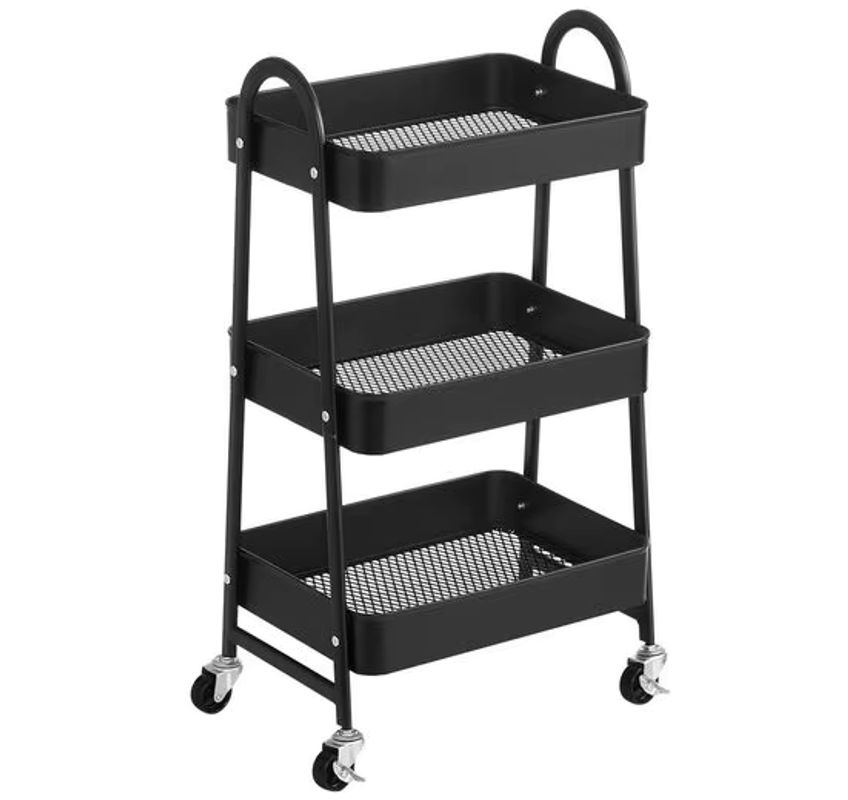 Songmics Servierwagen aus Metall in modernem Design mit Griffen und 2 Bremsen - Bild 2