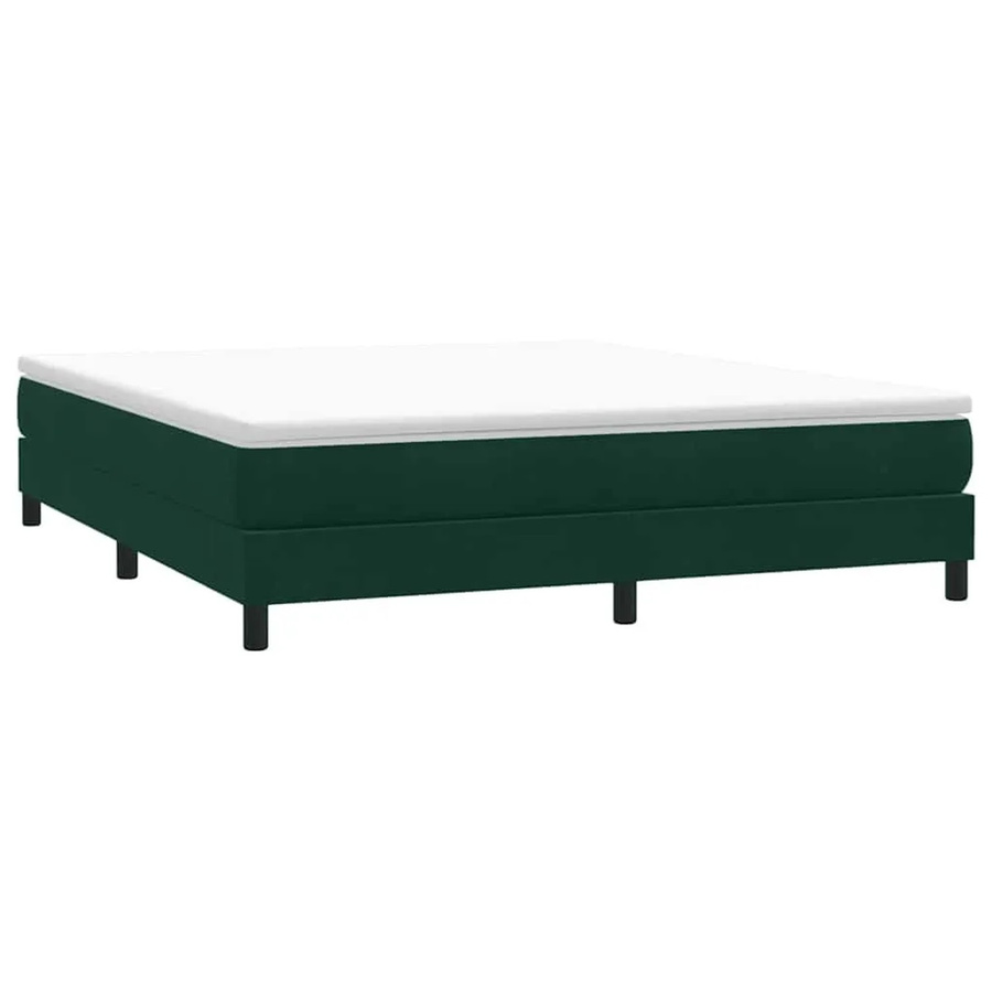 vidaXL Boxspringbett aus Samt in Dunkelgrün ohne Matratze B/T/H: 180 x 220 x 183 cm - Bild 2