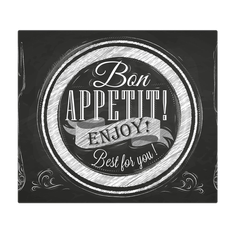 Banjado Herdabdeckplatte aus Glas mit Motiv Bon Appetit, Schwarz, B: 60 cm, T: 52 cm - Bild 3