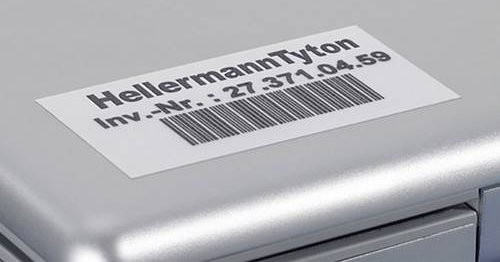 HellermannTyton Etikett für Laserbedruckung in Silber und Weiß - Bild 1
