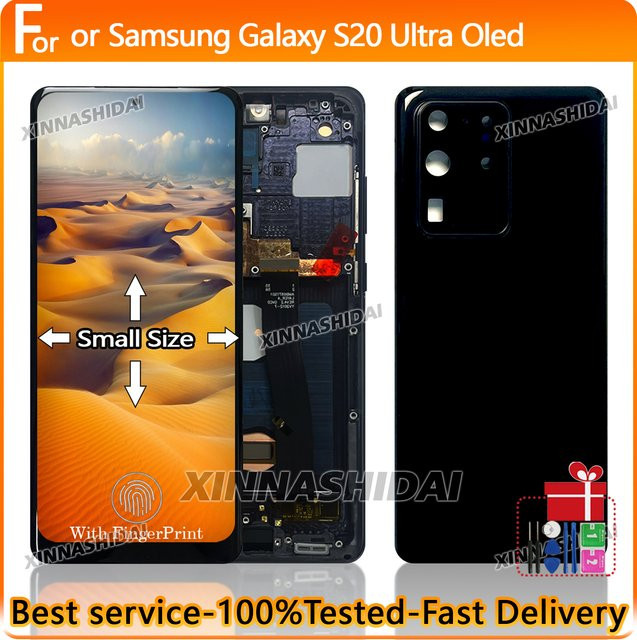 Samsung Galaxy S20 Ultra OLED LCD Display mit Rahmen Ersatz Touchscreen in Schwarz für SM-G988B/DS und SM-G988U - Bild 1