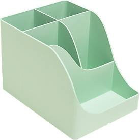 Exacompta Stifteköcher Pen Wave Autentik aus recyceltem Kunststoff in Grün, B/T/H: 15,5 x 10,9 x 11,9 cm - Bild 1