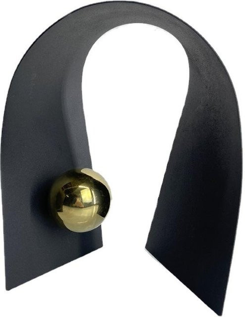Moderne abstrakte Desktop-Dekoration aus Schmiedeeisen in Schwarz und Gold mit Kugel-Ornament - Bild 1