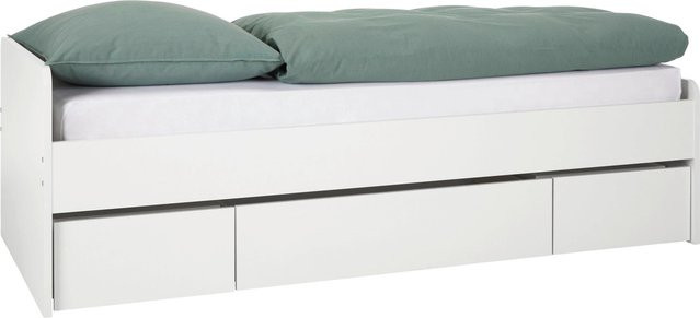Based Bett in Weiß mit Schubladen B/T/H: 90 x 200 x 60 cm - Bild 1