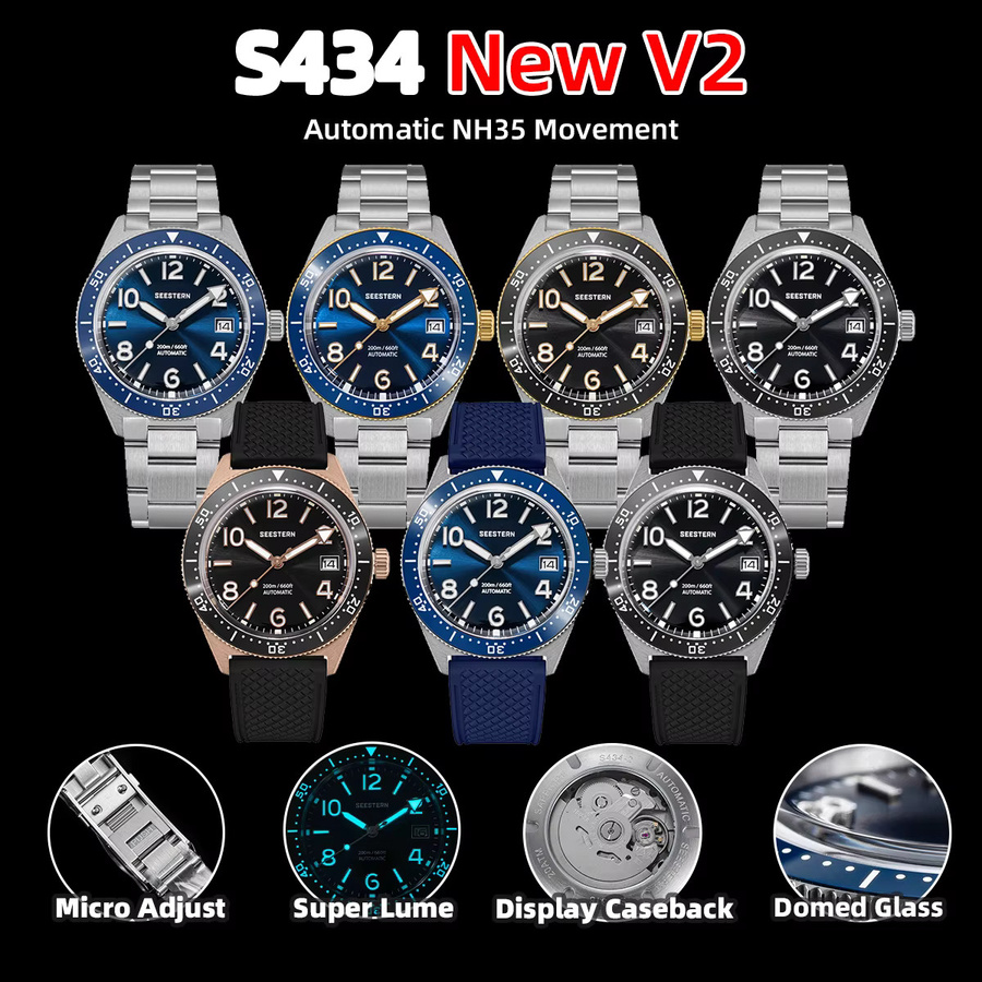 SEESTERN Herren Armbanduhr, Automatik, Keramiklünette, Saphirglas, 20 ATM - Bild 3