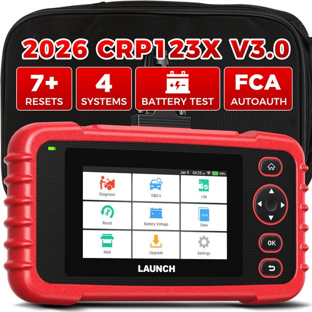LAUNCH CRP123X V3.0 OBD2 Scanner Professionelles Diagnosegerät in Rot für alle Fahrzeuge mit 4-System-Diagnose sowie EPB, DPF, Öl-Reset, SAS und BMS Test - Bild 1