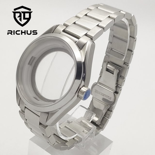 RICHUS Uhrengehäuse Edelstahl, silber, 41 mm, Saphirglas, Unisex - Bild 1