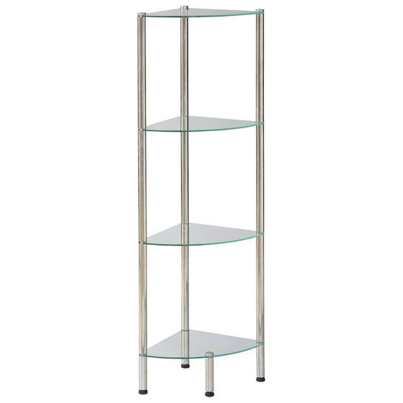 Pocoline Badregal aus Edelstahl und Glas in Silber B/H/T: 28 x 112 x 28 cm - Bild 2