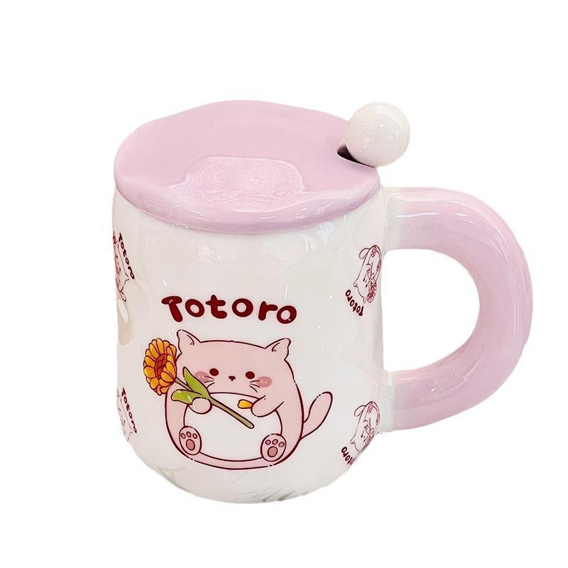 Personalisierter Keramikbecher mit Cartoon-Design, hochtemperaturbeständiger Wasserbecher, 400 ml - Bild 2
