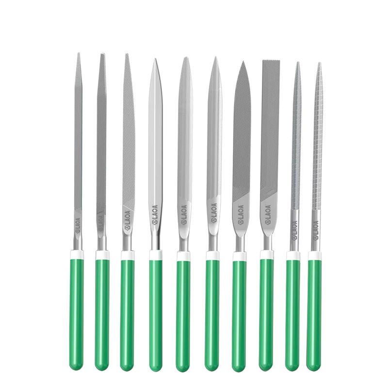 LAOA Feilen-Set 10-teilig in Silber, bestehend aus Flach-, Rund- und Vierkantfeilen zum Schleifen von Metall, Länge: 180 mm - Bild 6