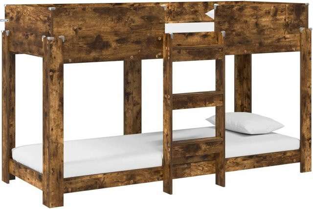 vidaXL Etagenbett für Kinder in Raucheiche, modernes Design, B/T/H: 75 x 190 x 165 cm (geschätzt basierend auf den Maßen) – Hinweis: Da die Maße im Originaltext unvollständig sind, wird nur die verfügbare Angabe verwendet: Breite: 75 cm, Länge: 190 cm - Bild 1
