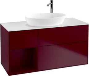 V&B Waschtischunterschrank Finion mit Wandbeleuchtung in Weiß, B/T/H: 120 x 50,1 x 50,1 cm - Bild 1