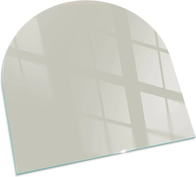 Tulup Glasbodenplatte für Kaminofen in Cremig als Halbkreis B/T: 100 x 100 cm - Bild 1