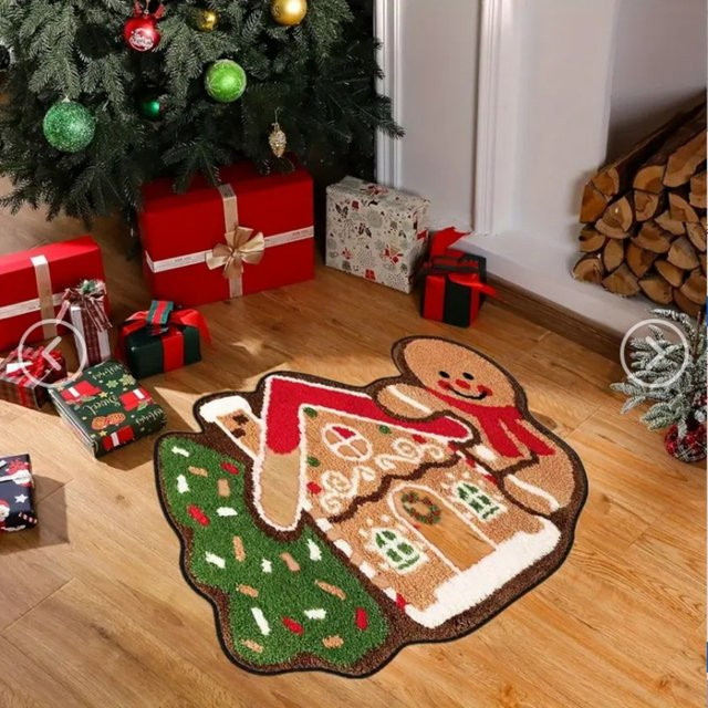 VIAMA Weihnachts-Teppich aus Kunstkaschmir, weiche und rutschfeste Matte für Schlafzimmer und Badezimmer - Bild 1