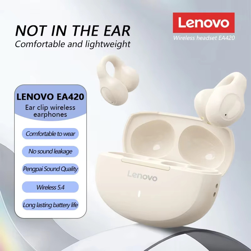 Lenovo EA420 Ohrclip-Funkkopfhörer TWS Bluetooth 5.4 in Schwarz oder Weiß - Bild 1
