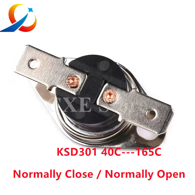 2 Stück HKWDZ Bimetall-Thermostat KSD301 Temperaturschalter mit manuellem Reset, 10A, Farbe: Silber - Bild 2
